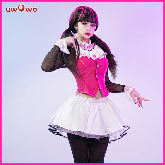 【Limit Stock】Uwowo Monster High Draculaura G1 Pink Suit Vampire Anime Female Halloween Cosplay Costumes