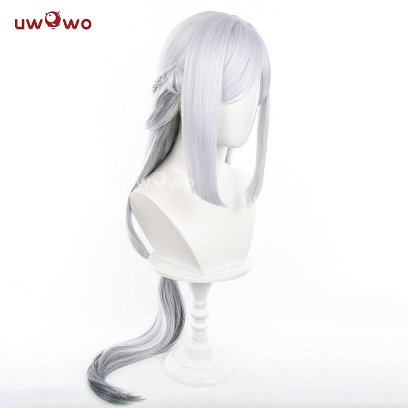 【Pre-sale】Uwowo Genshin Impact Shenhe Frostflower Dew New Outfits Lantern Rite Cosplay Wig Long Silver Wig