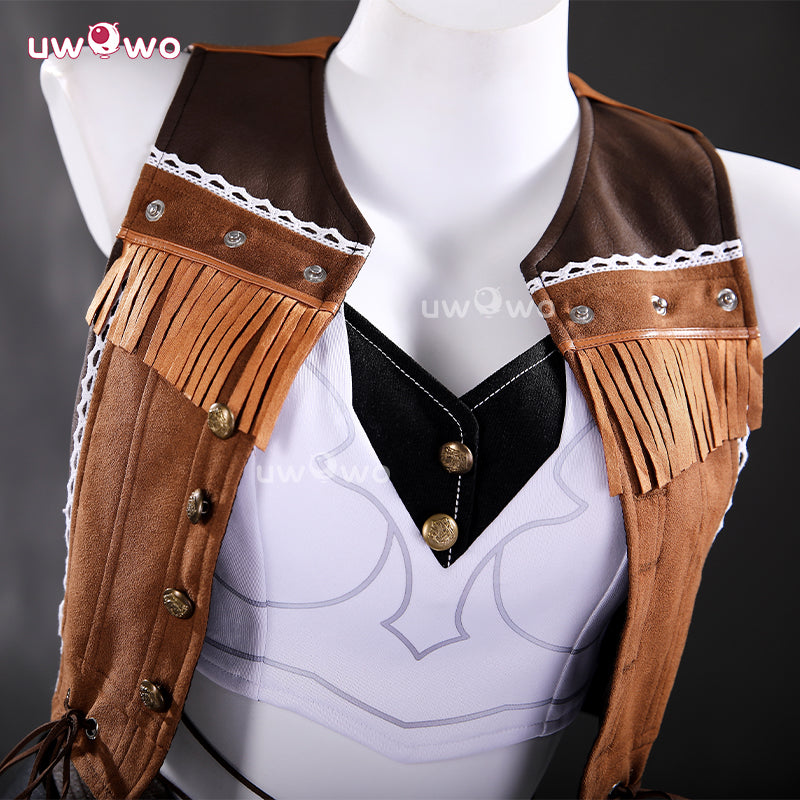 Uwowo Collab Series: Game Tifa Lockhart Cowgirl Final Fantasy 7 FF7 Remake Cosplay Costume S-3XL