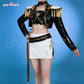 Uwowo Collab Series: Kpop Huntrix Mira GOLDEN Performance Black Suit Cosplay Costume XS-3XL