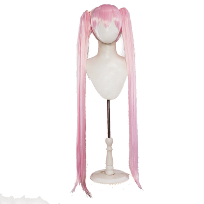 Uwowo V Singer Classic Pink Dress Cosplay Wig Long Pink Hair