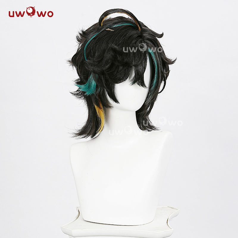 【Pre-sale】Uwowo Genshin Impact Natlan Dendro Kinich Cosplay Wig  Short Black Hair