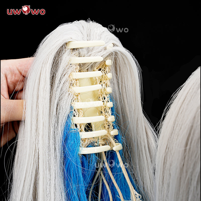 【Pre-sale】Uwowo Genshin Impact Natlan Mualani Cosplay Wig Long Grey Hair