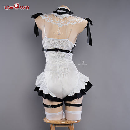 Uwowo Genshin Impact Fanart: Keqing Heart Succubus Restrained Devil Halloween Cosplay Costumes