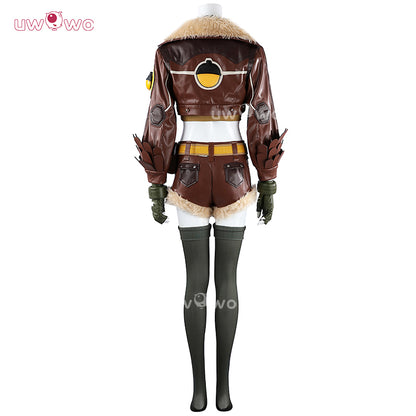 Uwowo Collab Series: Game Cosplay Women Leather Coat  Brown Cosplay Costume