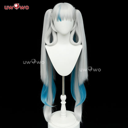 Uwowo Game Wuthering Waves Jinhsi Cosplay Wig Long Grey And Blue Hair