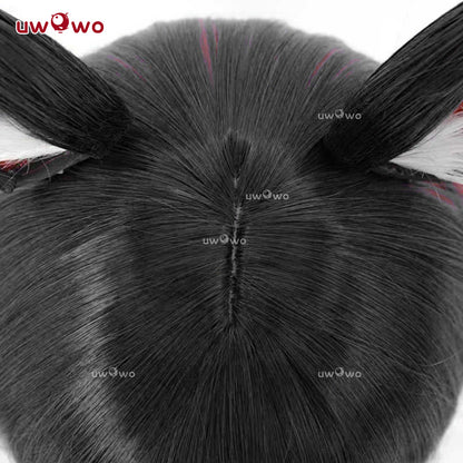 Uwowo Game Fox After Hours Mythic Variant Cosplay Wig Middle Black And Red Hair With Ears
