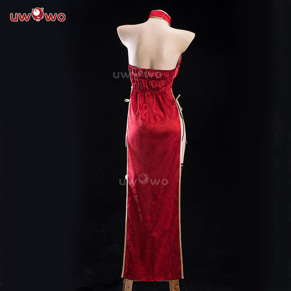 S-3XL Uwowo Azur Lane IJN Taihou New Year Red Qipao Cheongsam Boudoir Cosplay Costume