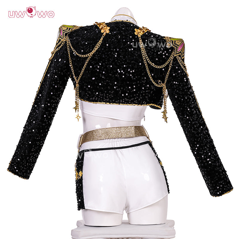 Uwowo Collab Series: Kpop Huntrix Rumi GOLDEN Performance Black Suit Cosplay Costume XS-3XL