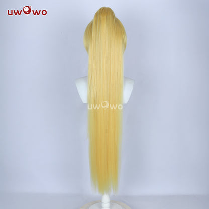 Uwowo Commander White Mercy Skin Cosplay Wig Long Yellow Hair