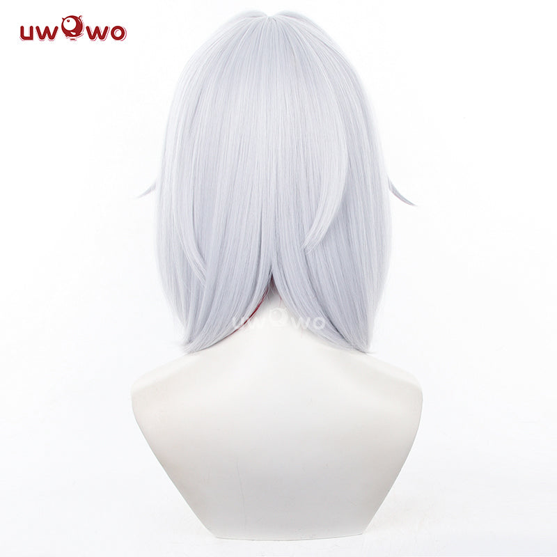 Uwowo Honkai Star Rail HSR Cosplay Wig Topz Silver Middle Hair