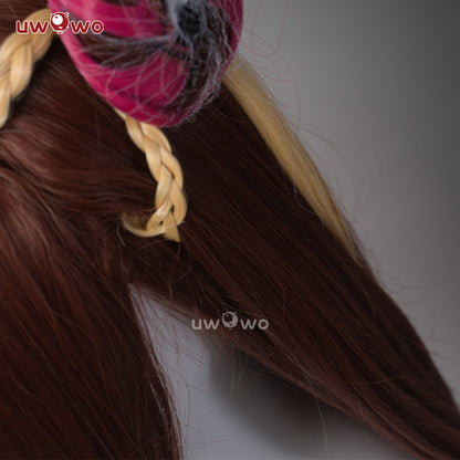 Uwowo Flora  Princess Wings Fairy Club Cosplay Wig Long Brwon Hair