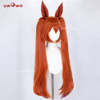 Uwowo Umamusume: Pretty Derby Daiwa Scarlet Starting Future Stage Outfit Cosplay Wig Long Brown Hair With Ponytails