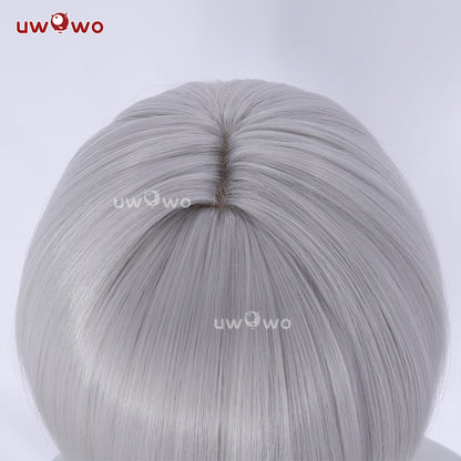 Uwowo Game Fate/Grand Order FG Lilith Wig Long Grey And Pink Color