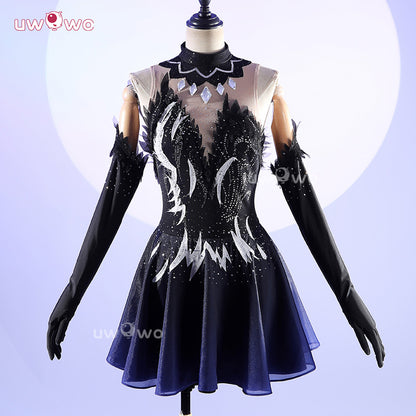 Uwowo Collab Series: Anime Medalist Hikaru Kamisaki Black Skating Outfit Cosplay Costume XS-2XL