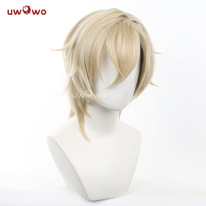 Uwowo Honkai Star Rail Aventurine HSR Cosplay Wig Short Yellow Hair