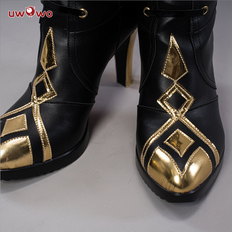 Uwowo Game Genshin Impact Cosplay Fatui Harbinger The Knave Arlecchino Costume Shoes Boots