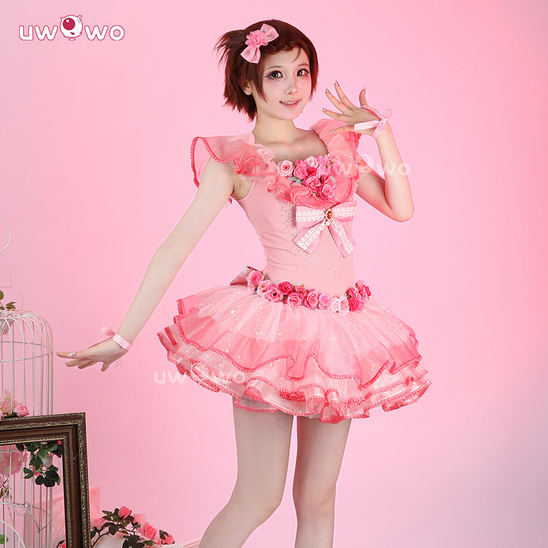 Uwowo Collab Series: Anime Medalist Collab Inori Yuitsuka Pink Skating Outfit Cosplay Costume XS-2XL