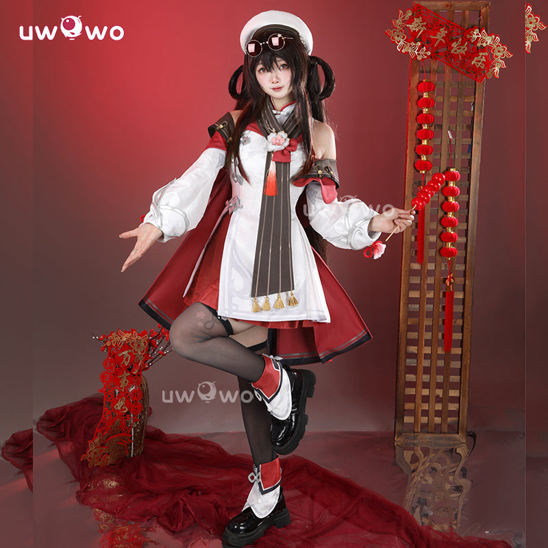 Uwowo Collab Series: Genshin Impact Hutao Cherries Snow Laden outfit Cosplay Costume