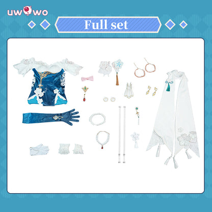 Uwowo Collab Series: Premium Ruan Mei Honkai Star Rail Plumblossom Letter Qipao Cosplay Costume XS-2XL