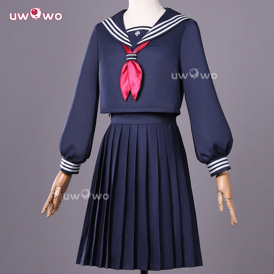 Uwowo Collab Series: Horror Game Fog Town Teen Girl Blue Sailor School Uniform Cosplay Costume XS-3XL