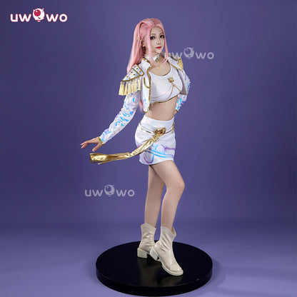 Uwowo Collab Series: Kpop White Holographic Performance Cosplay XS-3XL