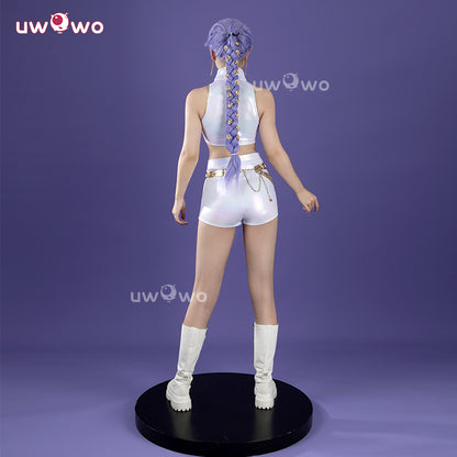 Uwowo Collab Series: Kpop White Holographic Performance Costume XS-3XL