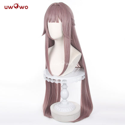 Uwowo Game Honkai: Star Rail Cosplay Herta Cosplay Wig Long Gray and Pink Hair