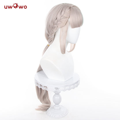 Uwowo Game Genshin Impact Fontaine Lynette Cosplay Wig Silver Highlighted Long Hair
