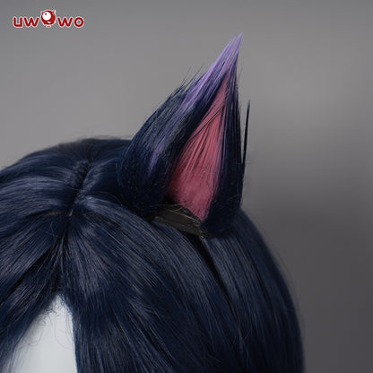 Uwowo ASU 2023 Nine Tailed Fox Fur Cosplay Wig Long Purple Hair With Ears