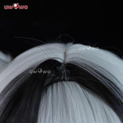 Uwowo Game Wuthering Waves Chun Camellya Cosplay Wig Middle Black And Silver Hair With Ponytails
