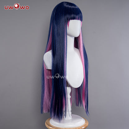 Uwowo Anime Panty & Stocking with Garterbelt Cosplay Wig Stocking·Anarchy Blue And Pink Long Hair