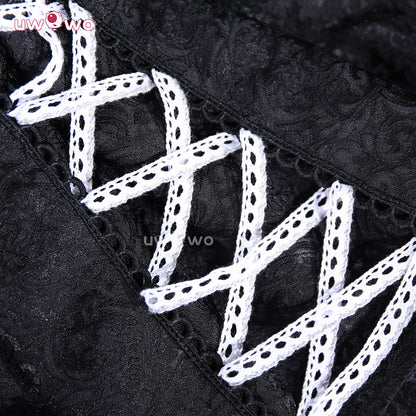 Uwowo Collab Series: Anime Inspired Gothic Princess Black White Cosplay Costume S-3XL