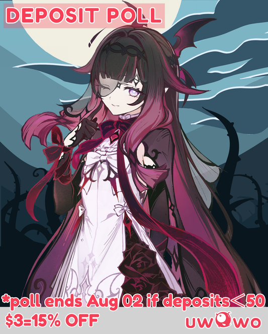 Uwowo Deposit Poll - Game Genshin Impact Columbina Big Bad Vampire Cosplay Costume