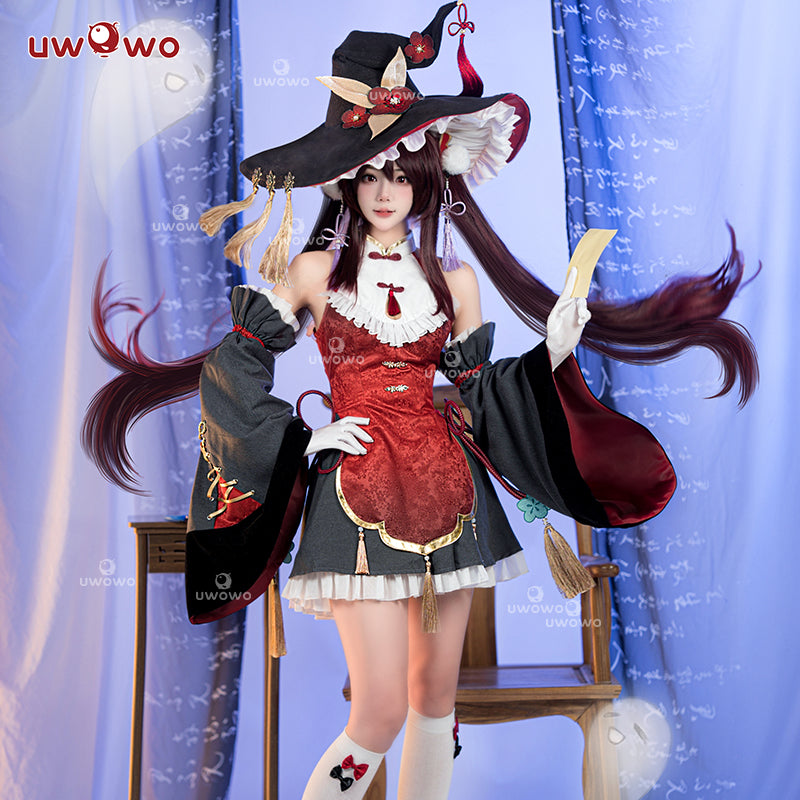 【In Stock】Uwowo Genshin Impact Fanart Hutao Little Witch Halloween Cosplay Costume