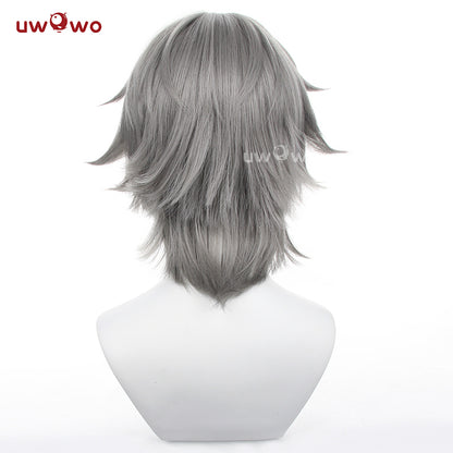 Uwowo Honkai Star Rail Cosplay Wig Trailblazer Cosplay Wig Gray Heat Resistant Men Short Hair