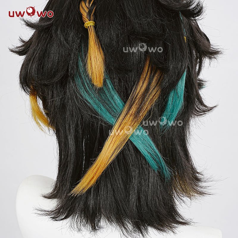 【Pre-sale】Uwowo Genshin Impact Natlan Dendro Kinich Cosplay Wig  Short Black Hair