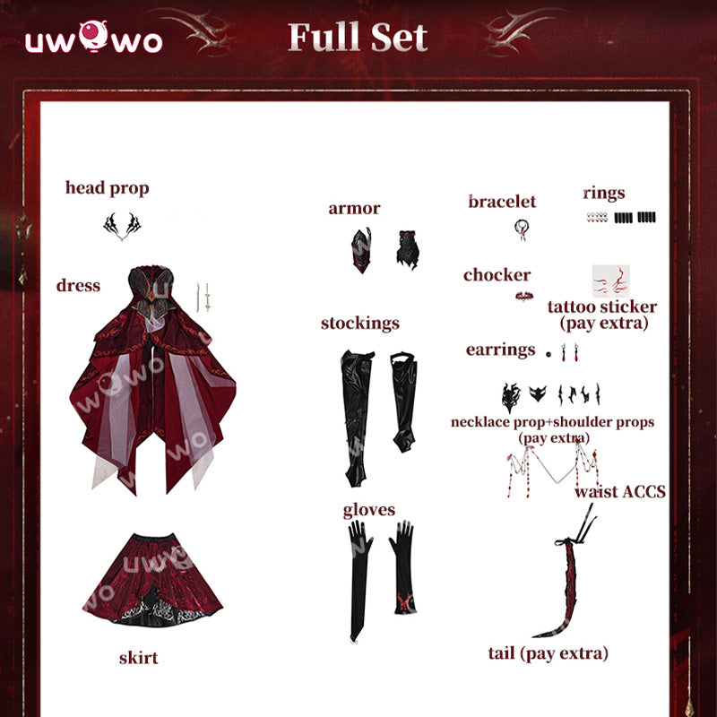 Uwowo Collab Series: Love and Deepspace MC's Combat Outfits Scarlet Passion Abysm Sovereign Cosplay Costume