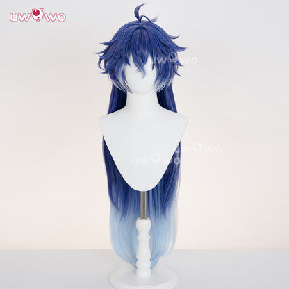 Uwowo Genshin Impact Flins Cosplay Wig Long Blue Hair