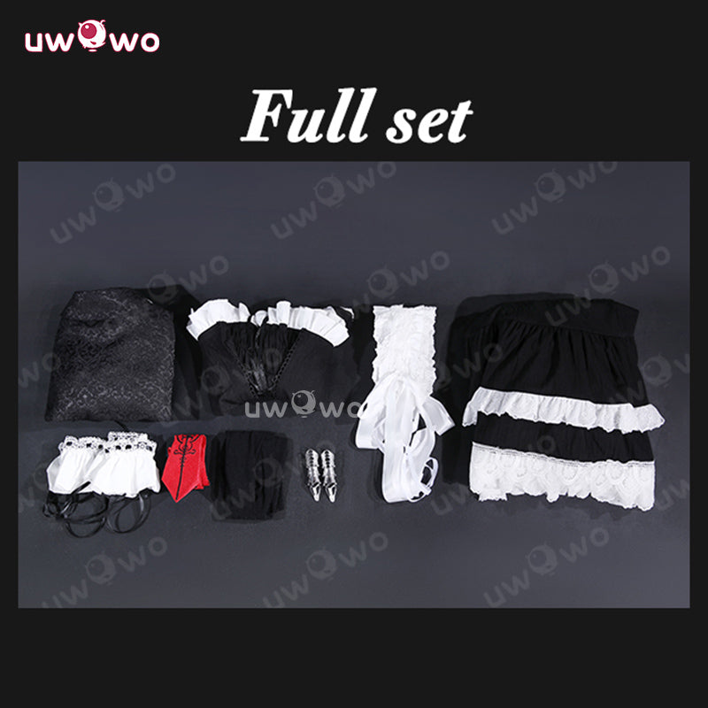 Uwowo Collab Series: Anime Inspired Gothic Princess Black White Cosplay Costume S-3XL