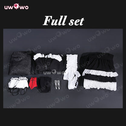 Uwowo Collab Series: Anime Inspired Gothic Princess Black White Cosplay Costume S-3XL