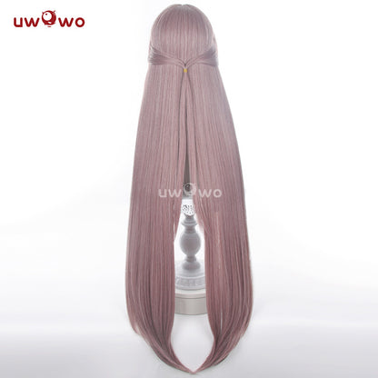 Uwowo Game Honkai: Star Rail Cosplay Herta Cosplay Wig Long Gray and Pink Hair
