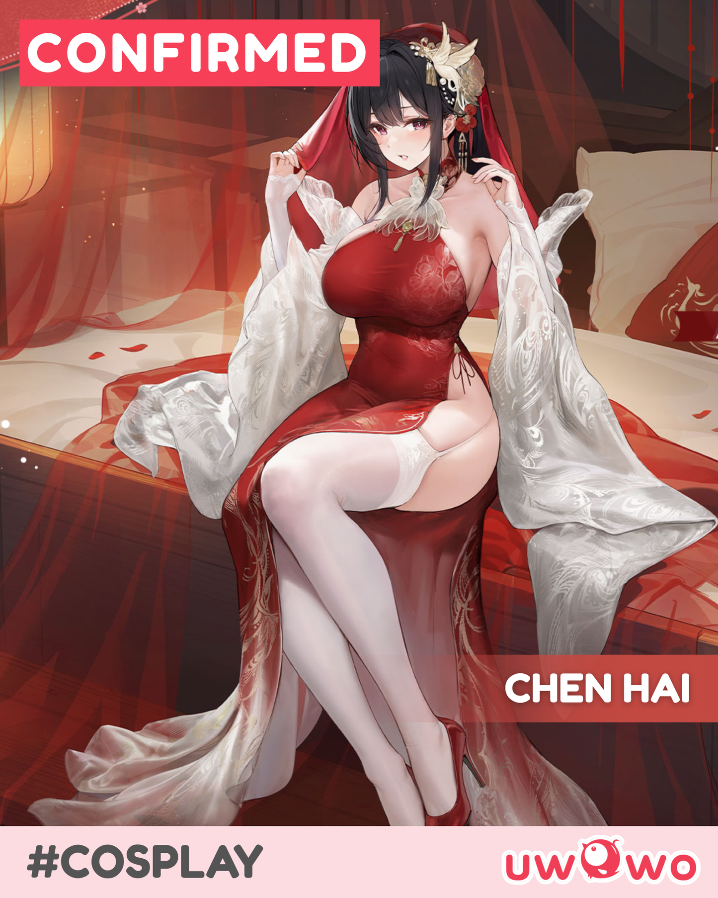 CONFIRMED Uwowo Game Azur Lane Chen Hai A Night of Passion Oath Skin Cosplay Costume