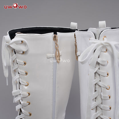 Uwowo Cosplay Shoes Universal Shoes Boots Black Blue White Rose High Tube Boots