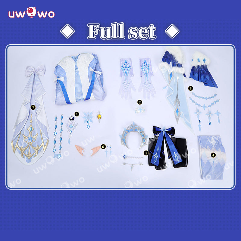 Uwowo Collab Series: Genshin Impact Tsaritsa Anastasya Snezhnaya Cryo Archon Cosplay Costume XS-2XL