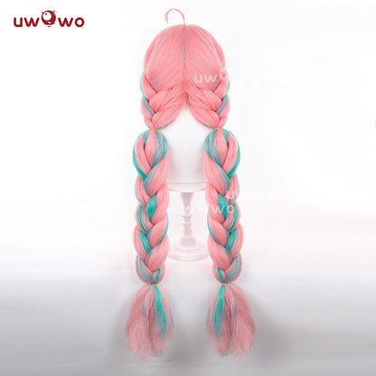 Uwowo Game Genshin Impact Varesa Cosplay Wig Long Light Pink Hair