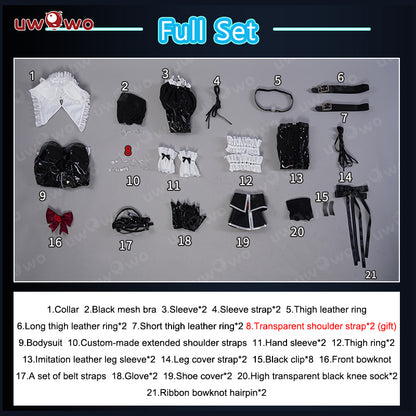 Uwowo Dead or Live DOA XVV Marie Rose Summer Swimsuit Black Sheer Bodysuit Cosplay Costume