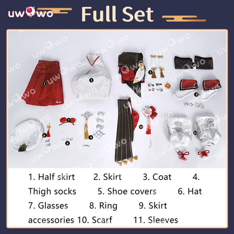 Uwowo Collab Series: Genshin Impact Hutao Cherries Snow Laden outfit Cosplay Costume