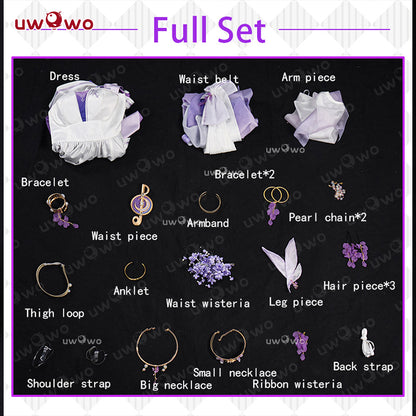 S-3XL INSTOCK Uwowo Game Honkai Star Rail Fanart Robin Wisteria Gown Cosplay Costume