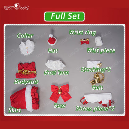 [Clearance Sale]【In Stock】Uwowo V Singer Christmas 2023 Cosplay Costume Red Dress